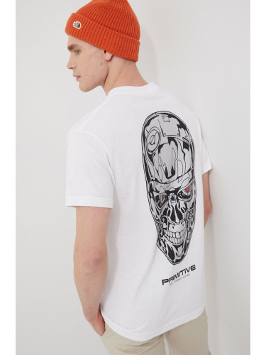 Памучна тениска Primitive X Terminator в бяло с принт