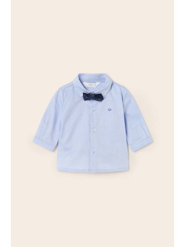 Бебешка памучна риза Mayoral Newborn в синьо