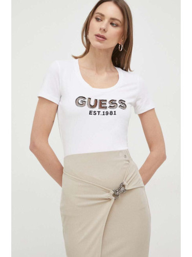 Тениска Guess в бяло