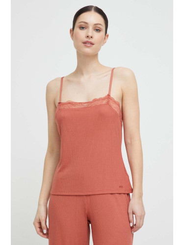 Пижамен топ Calvin Klein Underwear в оранжево