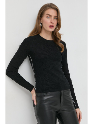Пуловер с вълна Miss Sixty дамски в черно от лека материя