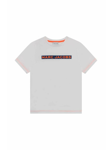 Детска памучна тениска Marc Jacobs в бяло с принт