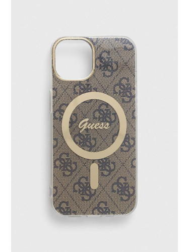 Кейс за телефон Guess iPhone 14 6.1" в бежово