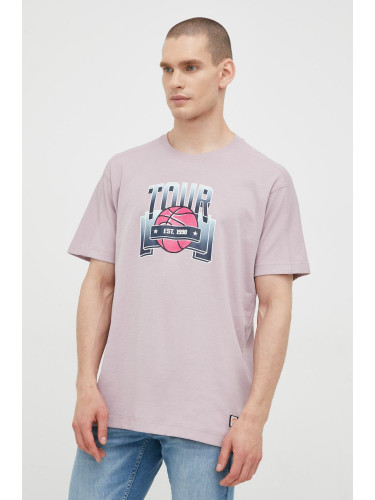 Тениска Jack & Jones в лилаво с принт