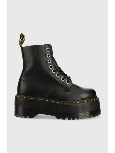 Кожени кубинки Dr. Martens 1460 Pascal Max в черно с платформа