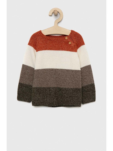 Бебешки пуловер Name it в оранжево от лека материя