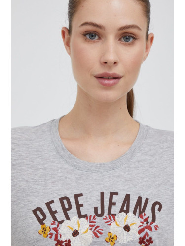 Тениска Pepe Jeans в сиво