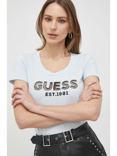 Тениска Guess в синьо