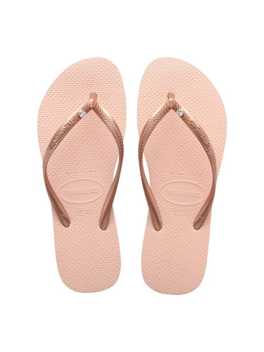 Джапанки Havaianas SLIM CRYSTAL SW II дамски в розово с равна подметка  4129697.3544 4145651.0076