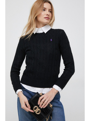 Памучен пуловер Polo Ralph Lauren в черно 211891640