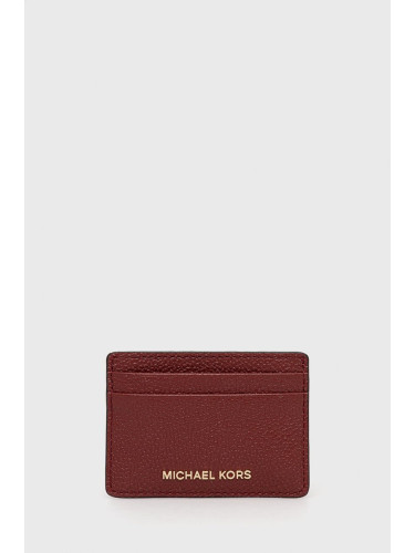 Кожен калъф за карти MICHAEL Michael Kors дамски в бордо