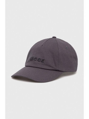 Памучна шапка с козирка Nicce в сиво с изчистен дизайн