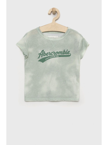 Детска тениска Abercrombie & Fitch в зелено