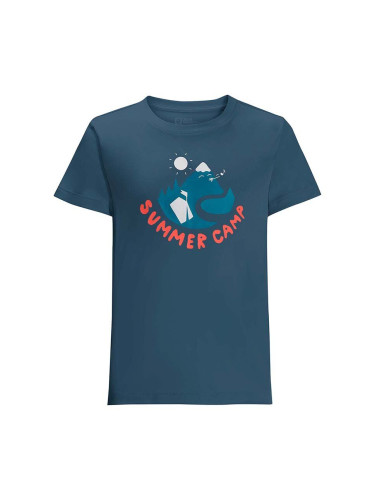 Детска тениска Jack Wolfskin SUMMER CAMP T K в тъмносиньо с принт