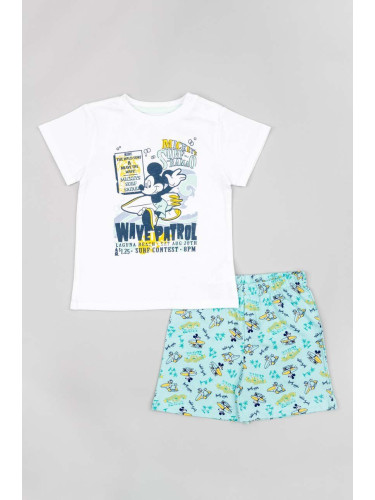 Детска памучна пижама zippy x Disney в тюркоазено с десен