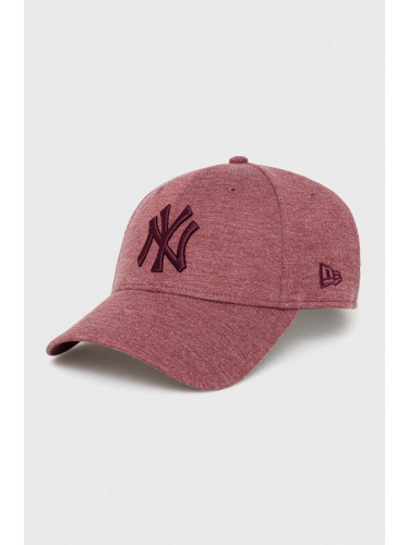 Шапка с козирка New Era в меланж на бордо NEW YORK YANKEES