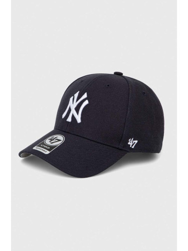 Шапка 47 brand MLB New York Yankees в черно с апликация 0