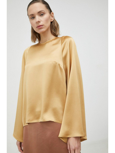 Блуза By Malene Birger Brynnas в жълто с изчистен дизайн