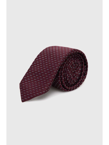Вратовръзка с коприна BOSS в бордо