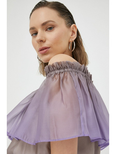 Блуза Bruuns Bazaar в лилаво с десен