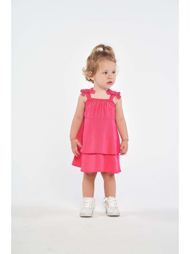 Детска рокля Birba&Trybeyond в розово къс модел разкроен модел