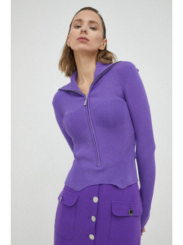 Пуловер Remain дамски в лилаво от лека материя