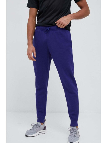 Спортен панталон Under Armour в лилаво с изчистен дизайн