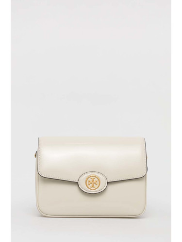 Кожена чанта Tory Burch Robinson Spazzolato в бежово 143122.704