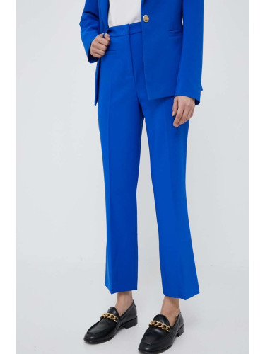 Панталон Artigli в синьо със стандартна кройка, с висока талия