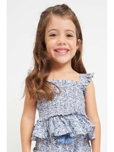 Детска памучна блуза Mayoral в тъмносиньо с десен