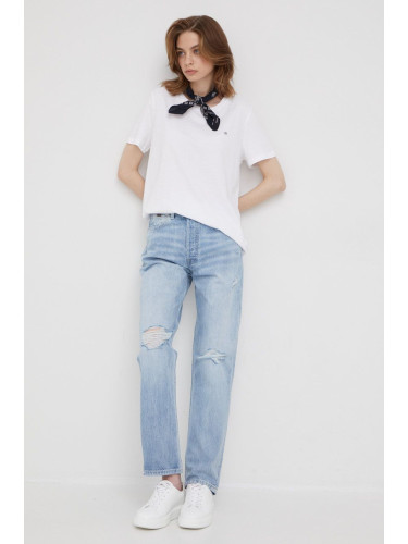 Памучна тениска Calvin Klein в бяло K20K202133