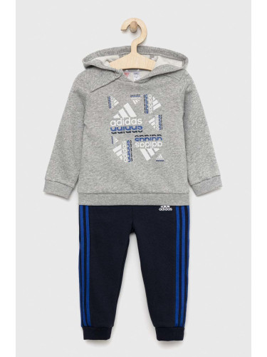 Детски анцуг adidas I BLUV FL в сиво