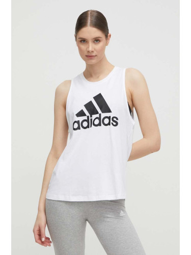 Памучен топ adidas H10199 в бяло H10199