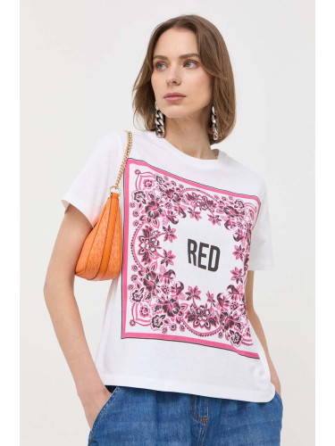 Памучна тениска Red Valentino в бяло