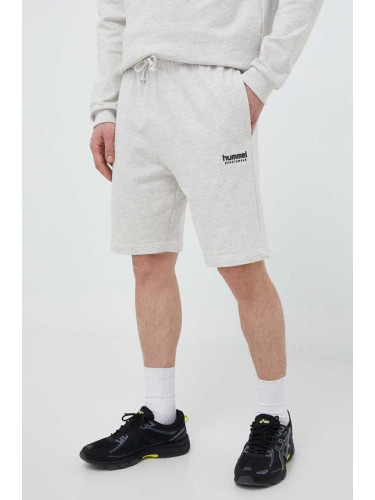 Къс панталон Hummel hmlLGC GABE SWEATSHORTS в сиво меланж на