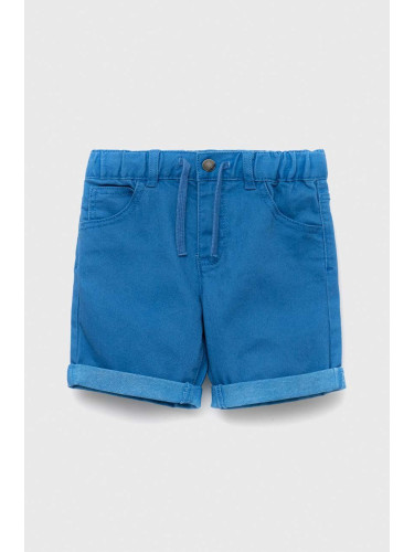 Детски дънков къс панталон United Colors of Benetton в синьо с регулируема талия