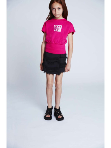 Детски къси панталони Dkny в черно с изчистен дизайн