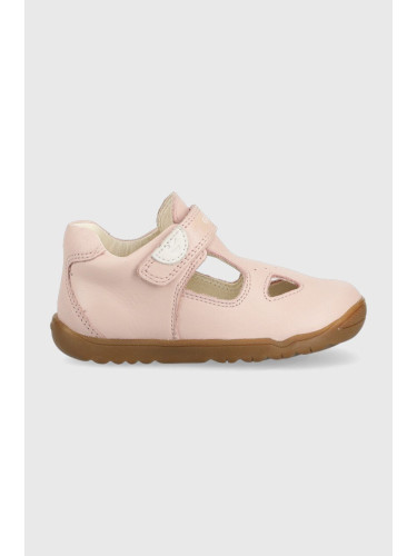 Детски половинки обувки от кожа Geox в розово
