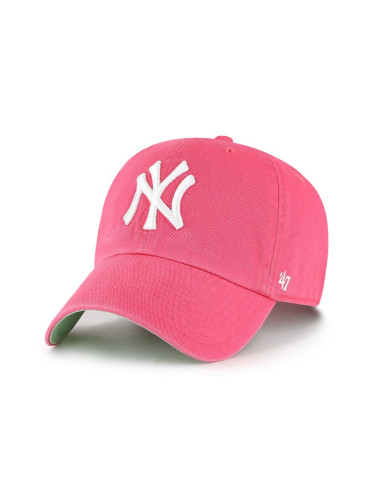 Шапка 47brand Los Angeles MLB New York Yankees в розово с апликация