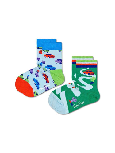 Детски чорапи Happy Socks Kids Car (2 чифта) в синьо