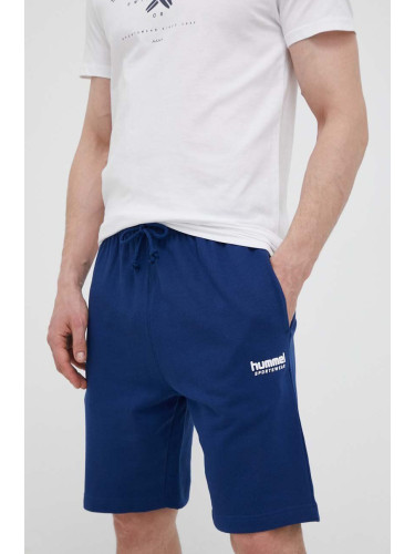 Къс панталон Hummel hmlLGC GABE SWEATSHORTS в тъмносиньо меланж на