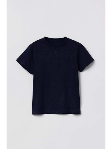 Детска памучна тениска OVS в синьо с изчистен дизайн