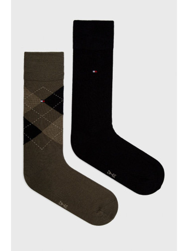 Чорапи Tommy Hilfiger (2 чифта) в зелено 100001495