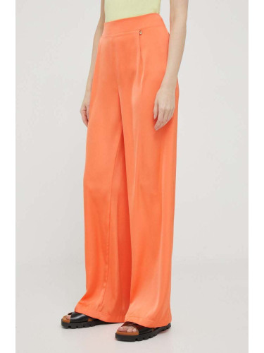 Панталон Artigli в оранжево с широка каройка, с висока талия