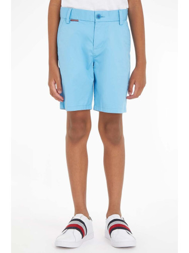 Детски къси панталони Tommy Hilfiger В синьо с регулируема талия