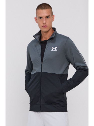 Суичър за трениране Under Armour Pique 1366202 мъжки в сиво с изчистен дизайн