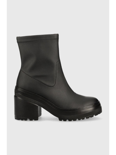 Боти Tommy Jeans Tommy Jeans Heeled Boot в черно с висок ток