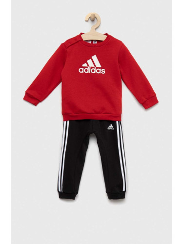 Детски анцуг adidas I BOS LOGO в червено