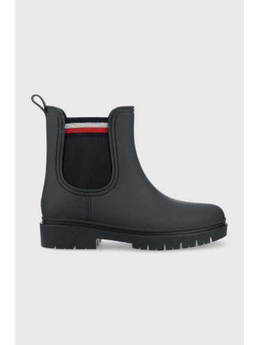 Гумени ботуши Tommy Hilfiger Rain Boot Ankle Elastic в тъмносиньо