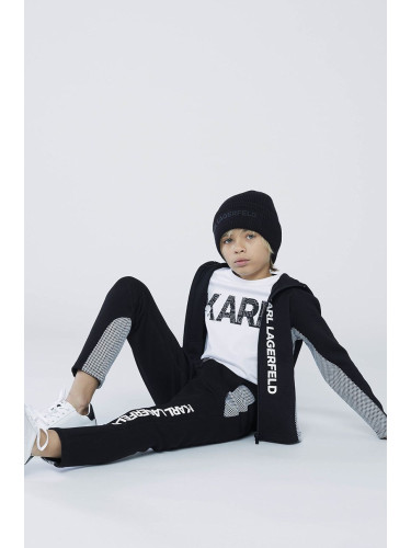 Детски суичър Karl Lagerfeld в черно